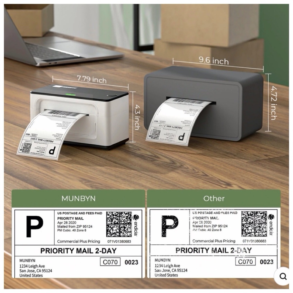 MUNBYN Thermal Shipping Label Printer ITPP941 USB NEW - Picture 6 of 12